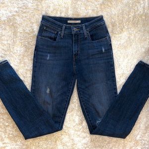 Levi’s 721 High Rise Distressed Skinny Jeans